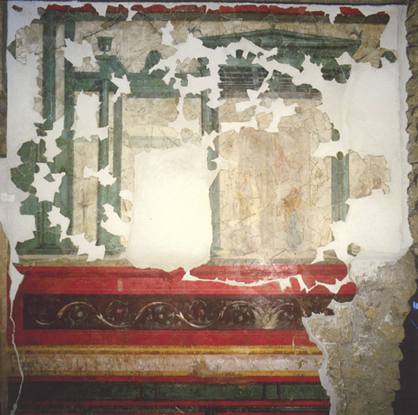 Photograph of architectural fresco design from the "Large Oecus", Room 13, House of Augustus.