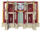 3d visualisation of architectural structure evoked in a fresco from the House of the Cryptoporticus, Pompeii. 