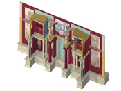 Alternative hypothetical 3d visualisation of the architecture evoked in a fresco from the House of the Cryptoporticus, Pompeii. 